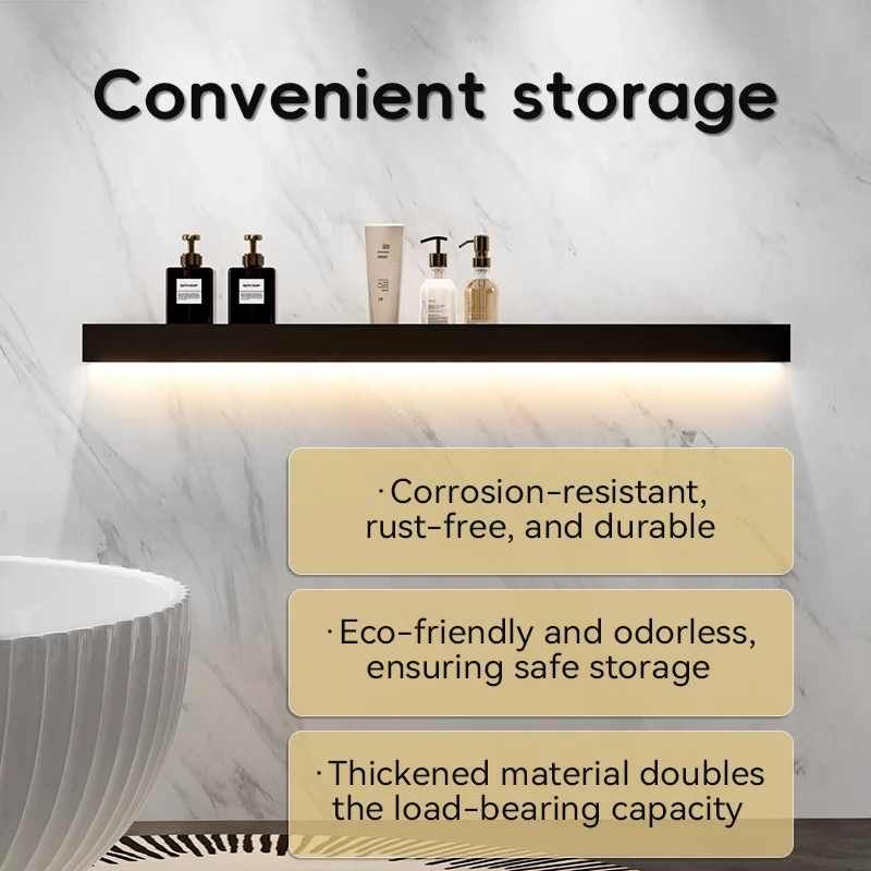 Black Bar-Shaped Stainless Steel Storage Rack